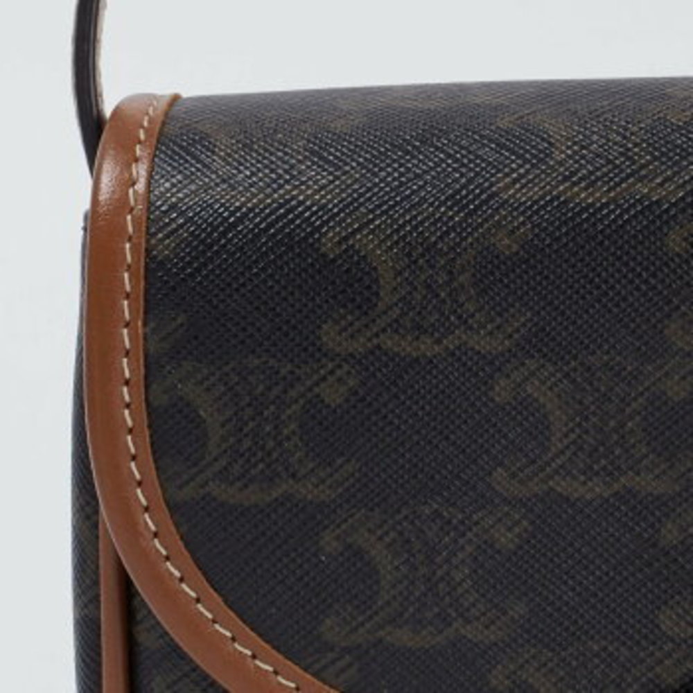 Celine Bouzas Claire Triomphe Canvas Calfskin Shoulder Bag - Picture 10 of 13
